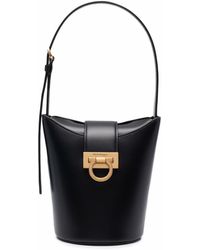 Ferragamo - Trifolio Leather Bucket Bag - Lyst