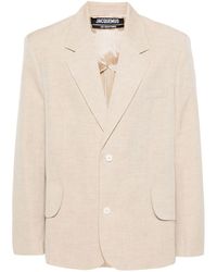 Jacquemus - Linen-Wool Blend Notched Lapel Blazer - Lyst