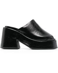 Ganni 95mm Leather Sandals - Black