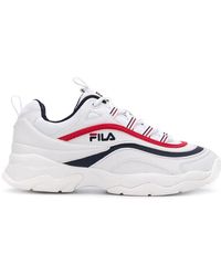 Fila Leather Trailblazer Wedge White Womens Platform Shoes | Lyst