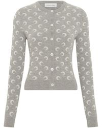 Marine Serre - Moon Wool Blend Cardigan - Lyst