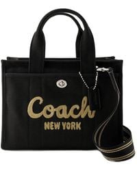 COACH Straw Cargo Tote 26 in Brown | Lyst