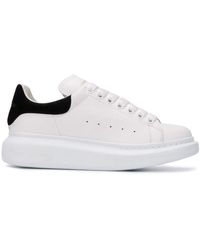 Alexander McQueen Oversized Transparent Sole Leather Sneakers - White