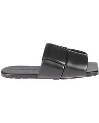 Bottega Veneta - Patch Leather Flat Sandals - Lyst