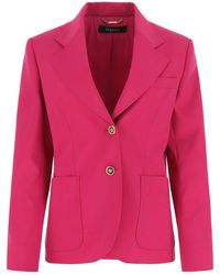 Versace - Single-breasted Jacket In Stretch Wool - Lyst