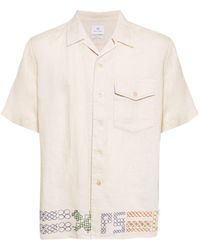 PS by Paul Smith - Contrast-stitching Linen Shirt - Lyst