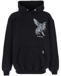 Represent - 'elegance Unicorn' Black Hoodie With Logo Print On The Front And Maxi Print On The Rear In Cotton Man - Lyst