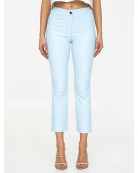 Arma - Light-blue Leather Pants - Lyst