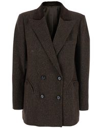 Blazé Milano - 'Winibelle' Double-Breasted Jacket With Notched Rev - Lyst