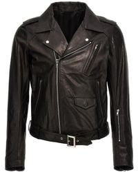 Rick Owens - Leather Biker Jacket Casual Jackets, Parka - Lyst