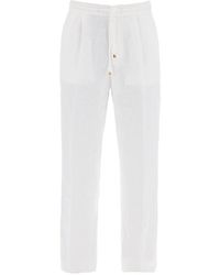 Brunello Cucinelli - "Striped Linen Joggers With C - Lyst