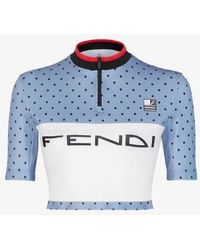 Fendi - Cropped Cycling Top With Short Sleeves - Lyst