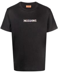 Missoni Logo-embroidered T-shirt - Black