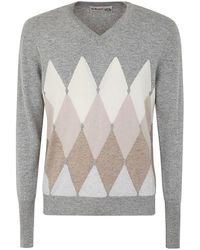 Ballantyne - V Neck Pullover With Diamonds Clothing - Lyst