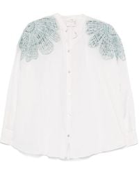 Forte Forte - Embroidered Cotton Blend Shirt - Lyst