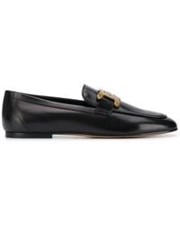 Tod's - Loafers In Leather With Chain Detail - Lyst
