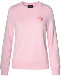 A.P.C. - 'skye' Pink Organic Cotton Sweatshirt - Lyst