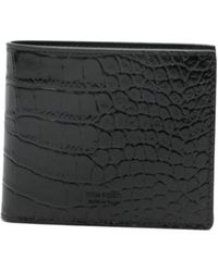 Tom Ford - Crocodile Print Leather Bi-Fold Wallet Accessories - Lyst