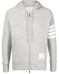 Thom Browne - Classic Full Zip Hoodie In Classic Loopback With Engineered 4 Bar Clothing - Lyst