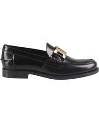 Tod's - Chain Detailed Logo Engraved Loafers - Lyst