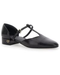 Ferragamo - 'Lainette' Ballet Shoes With T-Strap And Round Toe - Lyst