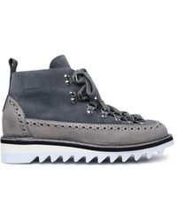 Fracap - 'm130' Grey Leather Boots - Lyst