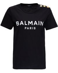Balmain - Flocked Paris T-shirt - Lyst