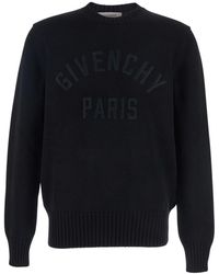 Givenchy - Crew Neck Sweater With Logo Lettering On The Front - Lyst