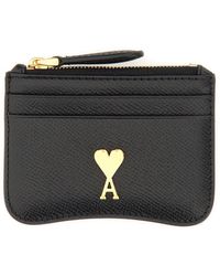 Ami Paris - Paris De Coeur Zip-up Cardholder - Lyst