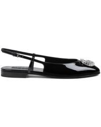 Gucci - Patent Leather Slingback Ballet Flats - Lyst