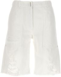 Givenchy - Destroyed Denim Bermuda Shorts - Lyst