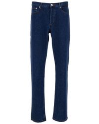 A.P.C. - Blue Medium Waist Slim Fit Jeans In Cotton Man - Lyst