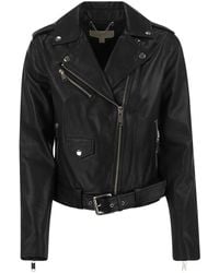 Michael Kors - Leather Biker Jacket - Lyst