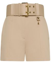 Elisabetta Franchi - Stretch Cotton Shorts With Belt - Lyst