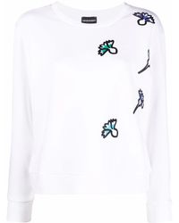 Emporio Armani Floral Print Sweater - White