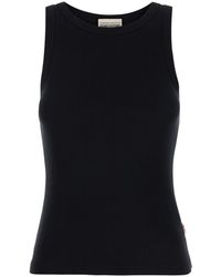 Semicouture - Ribbed Tank Top With U Neckline - Lyst