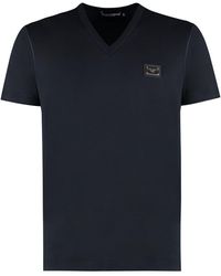 Dolce & Gabbana - T-shirt V-neck T-shirt - Lyst