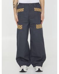 Gucci - GG Cotton Trousers - Lyst