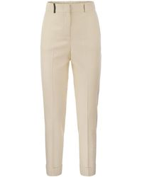 Peserico - Stretch Viscose Blend Canvas Trousers - Lyst