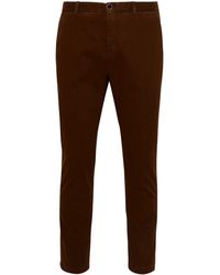 Pt05 Pantalone In Cotone Marrone - Brown