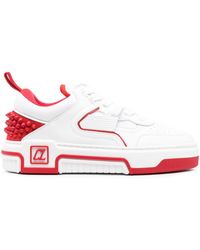 Christian Louboutin - Spike Stud Panel Leather Sneakers - Lyst