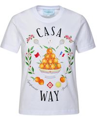 Casablanca - 'casa Way' White Organic Cotton T-shirt - Lyst