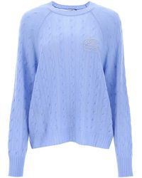Etro - Cashmere Sweater With Pegasus Embroidery - Lyst