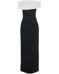 Solace London - 'Eva' Off-Shoulder Long Dress With Draped Detail - Lyst