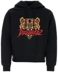 DSquared² - Hoodie With Drawstring Hood And Maxi Logo Print On The Front - Lyst