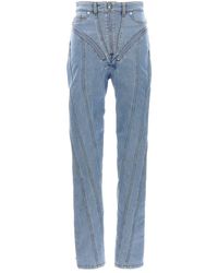 Mugler - Zipped Spiral Jeans - Lyst