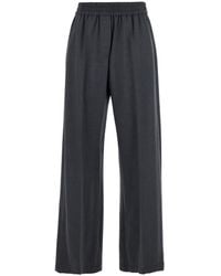 Brunello Cucinelli - Wool Wide-Leg Trousers - Lyst