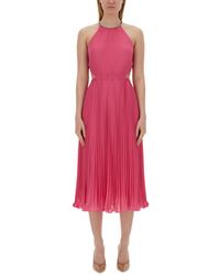 Michael Kors - Pleated Georgette Dress With Cut-Out Details - Lyst