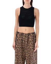 Emporio Armani - Knit Cropped Top - Lyst