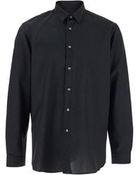 Low Brand - Shirt With Classic Collar And Button Closure - Lyst